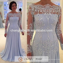 Vestido de noite de luxo Beading Long Sleeve Pattern Bordado Festa Mãe Vestidos Red Carpet 2016